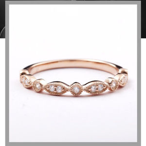 New Rose Gold Plated Crystal Band Ring 6 7 8 or 9